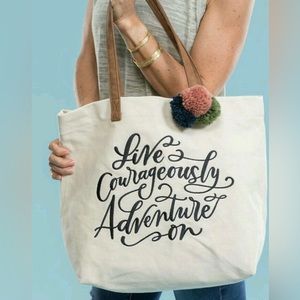 New Mary & Martha Live Courageously & Adventure On Canvas Tote Bag Travel